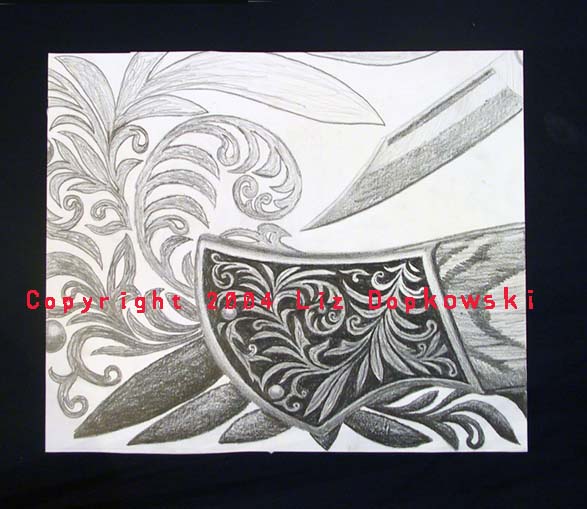 Knife study 2 in pencil